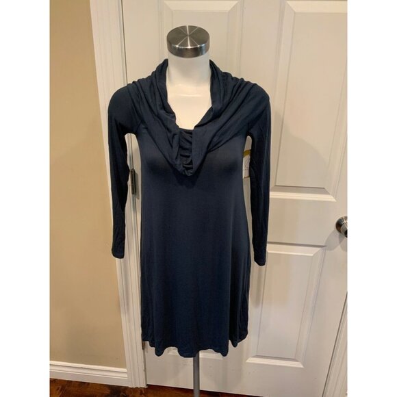 BCBG Max Azria Midnight Blue Cowl Neck Dress, Size S, NWT!! - Picture 1 of 6